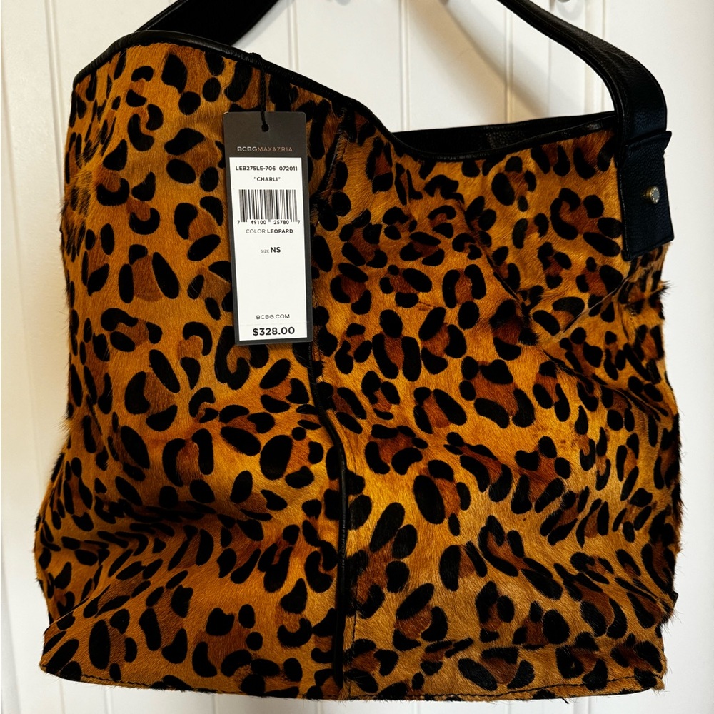 BCBGMaxAzria Wild Leopard Print Hobo Bag